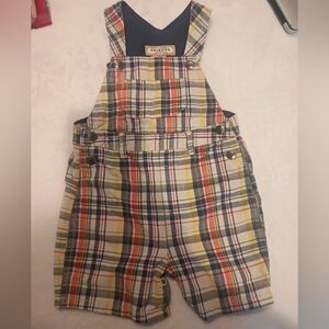 Arizona Jean Company Kids Plaid Overalls - Red, Blue, Yellow